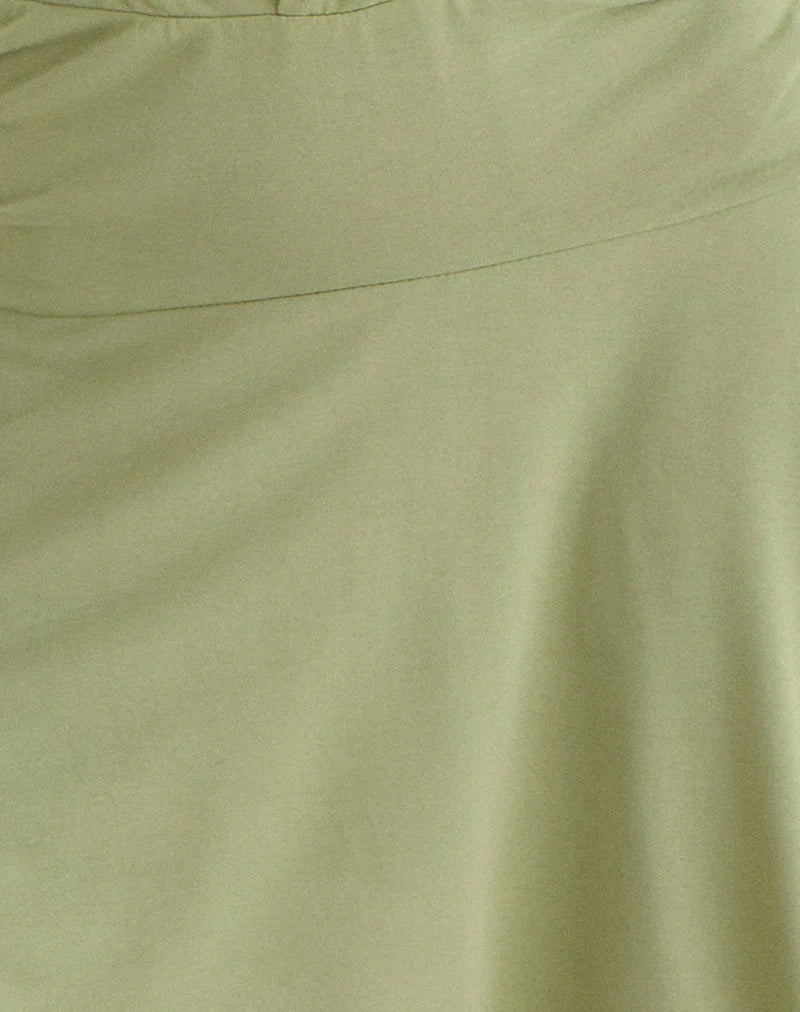 Saira Halter Neck Mini Dress in Sage