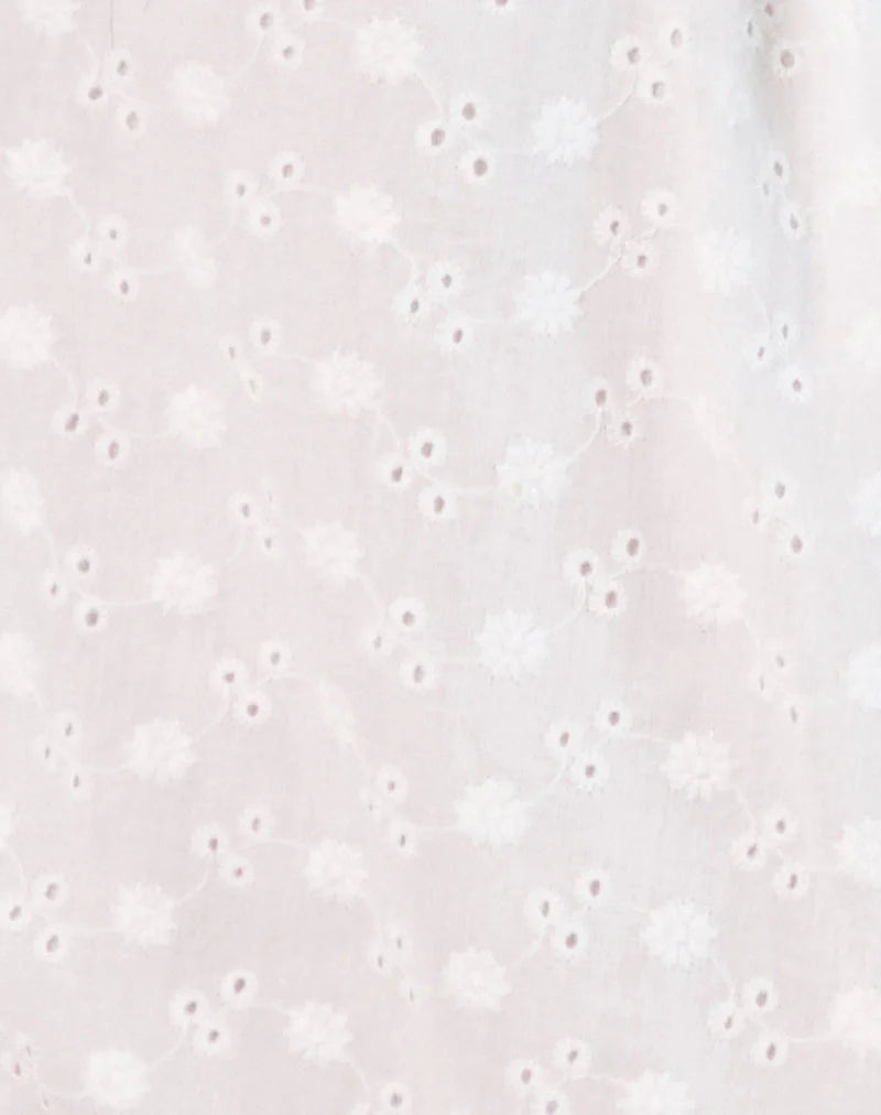 Melisandre Mini Dress in Broderie Ivory