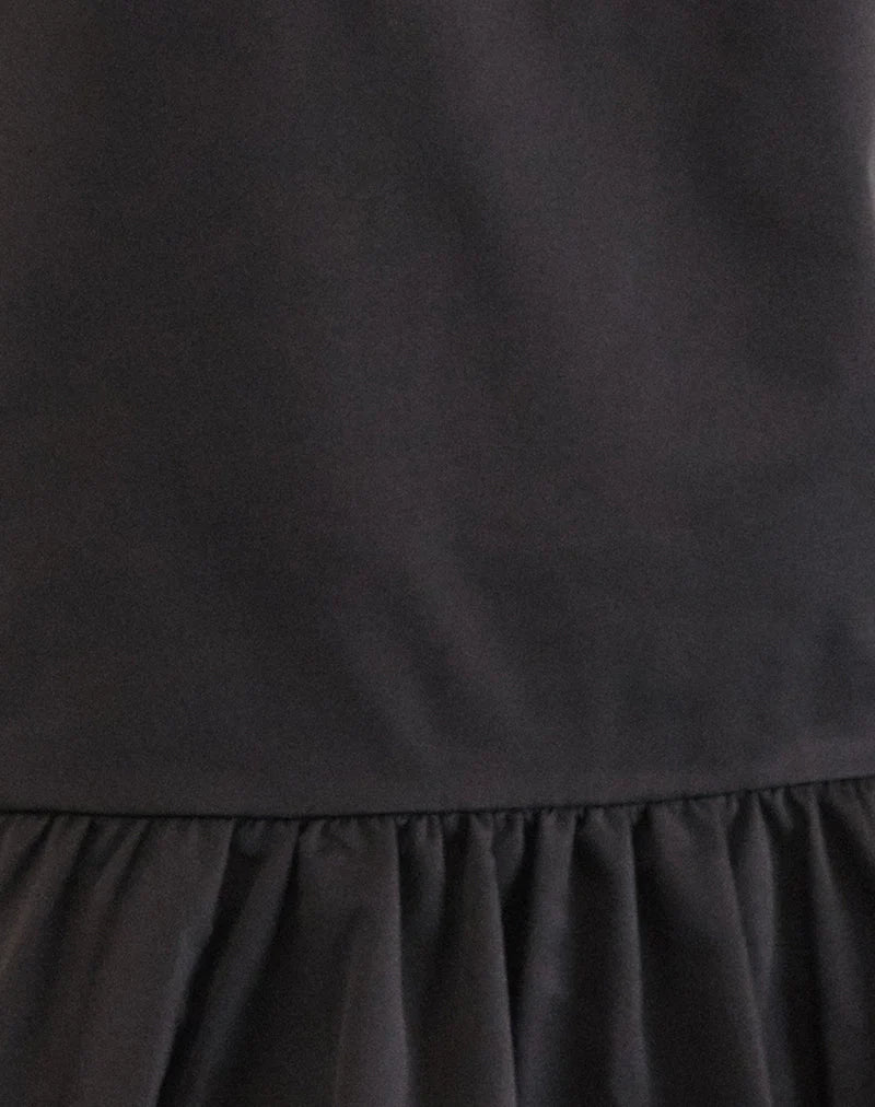 Tamilo Bubble Hem Mini Dress in Black