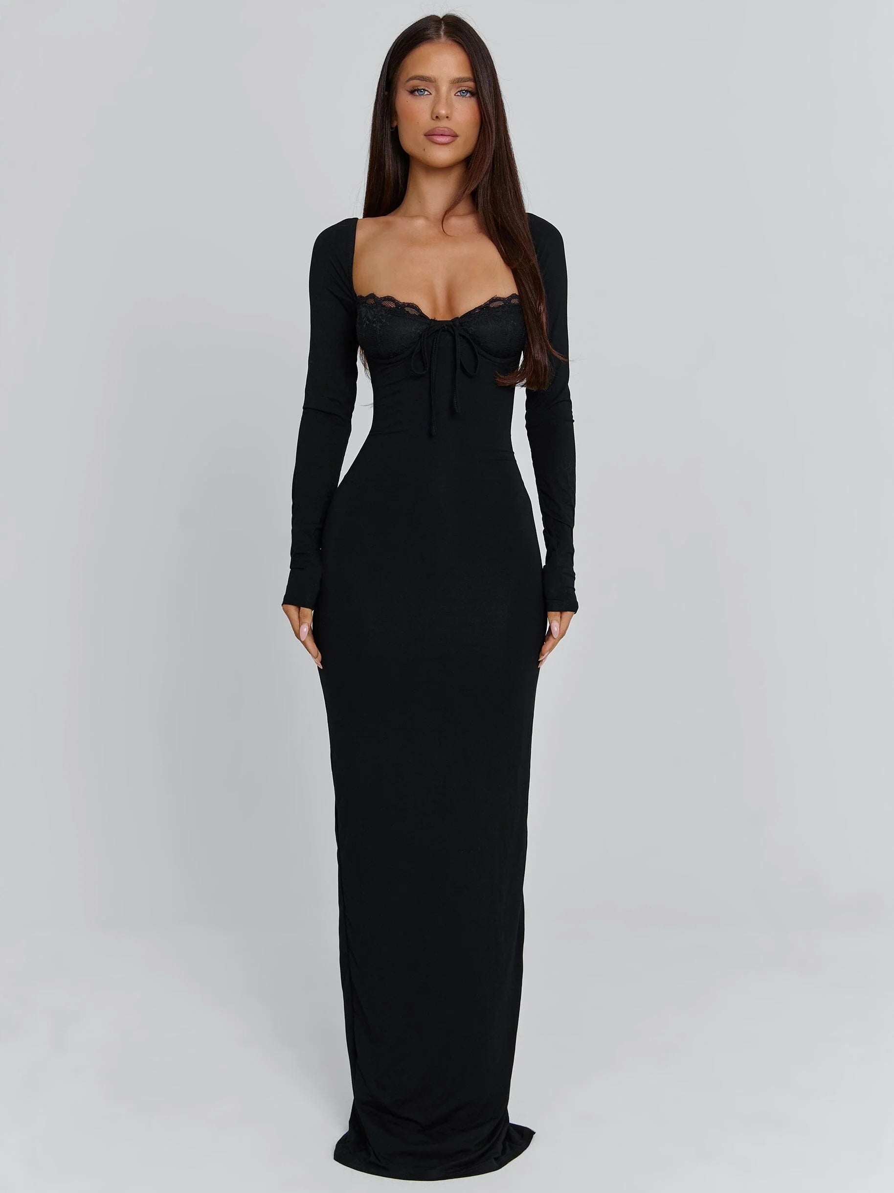 Lucy's DIONNE LONG SLEEVE MAXI DRESS BLACK