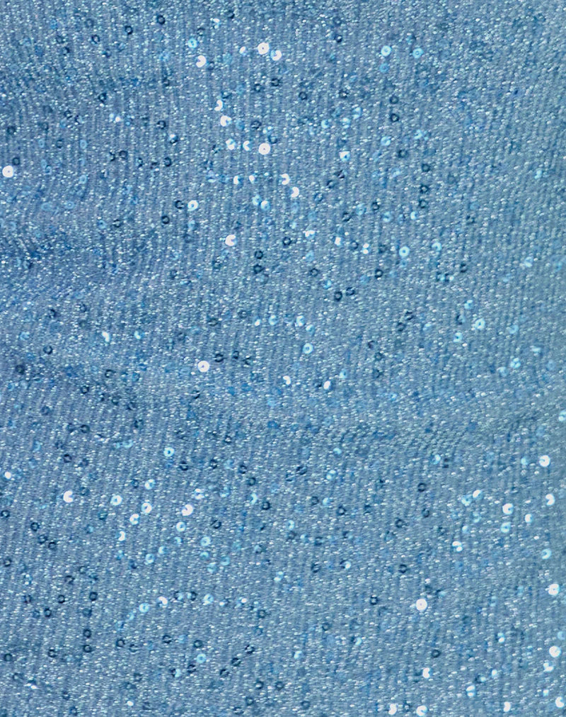 Hamal Mini Dress in Sequin Blue