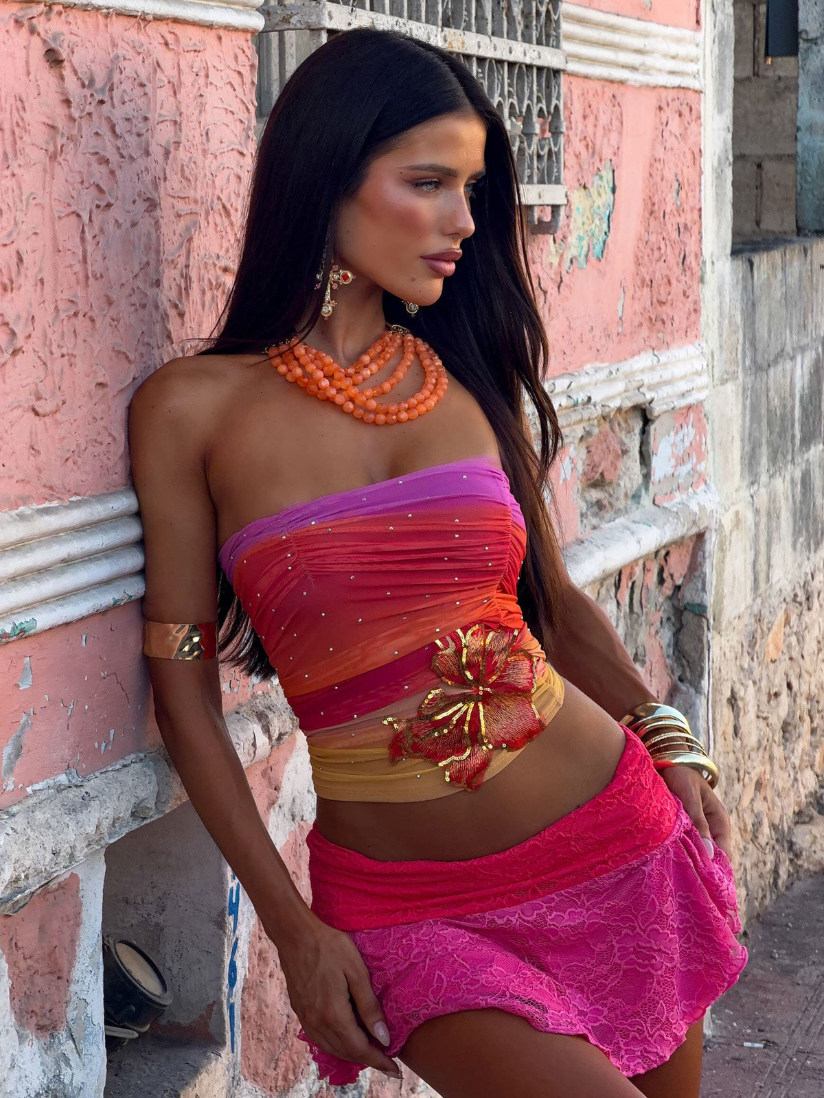 Lucy's HALLIE TOP OCEAN SUNSET
