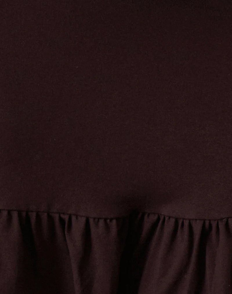 Maufa Mini Dress in Jersey Bitter Chocolate