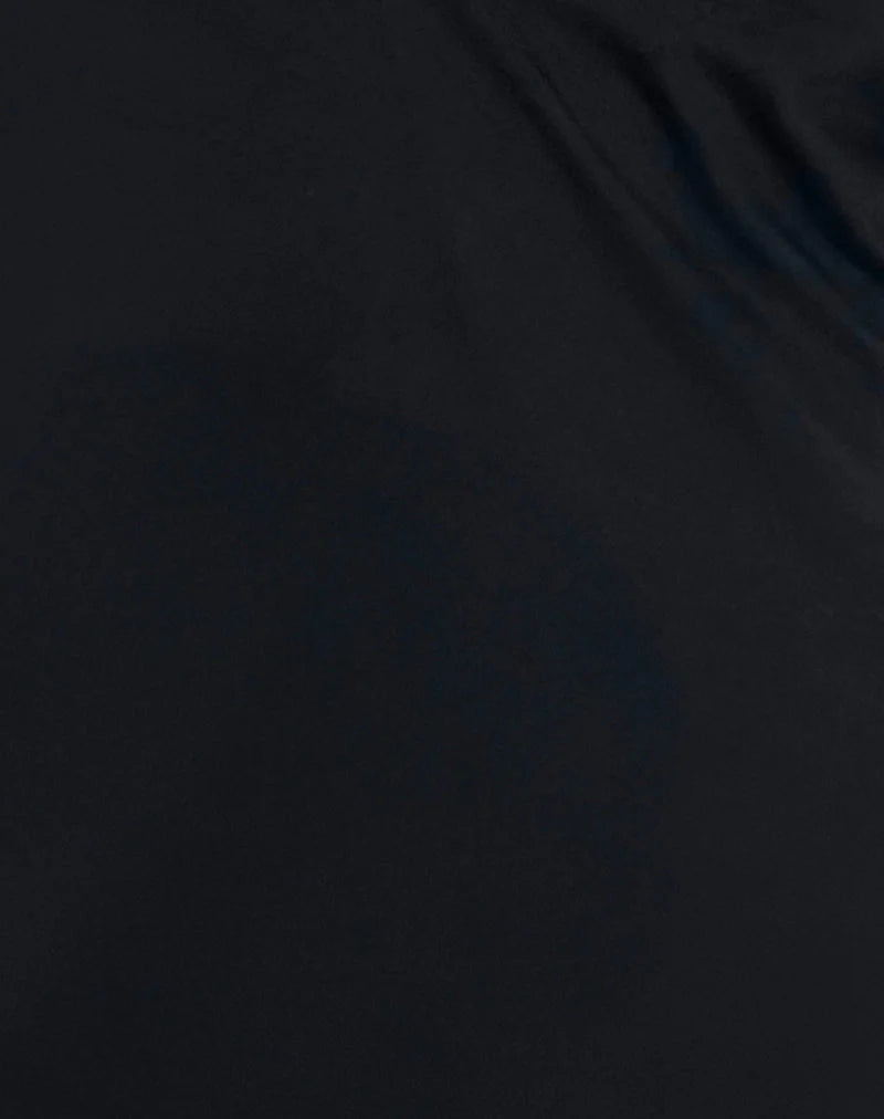 Jika Plunge Mini Dress in Rayon Jersey Black