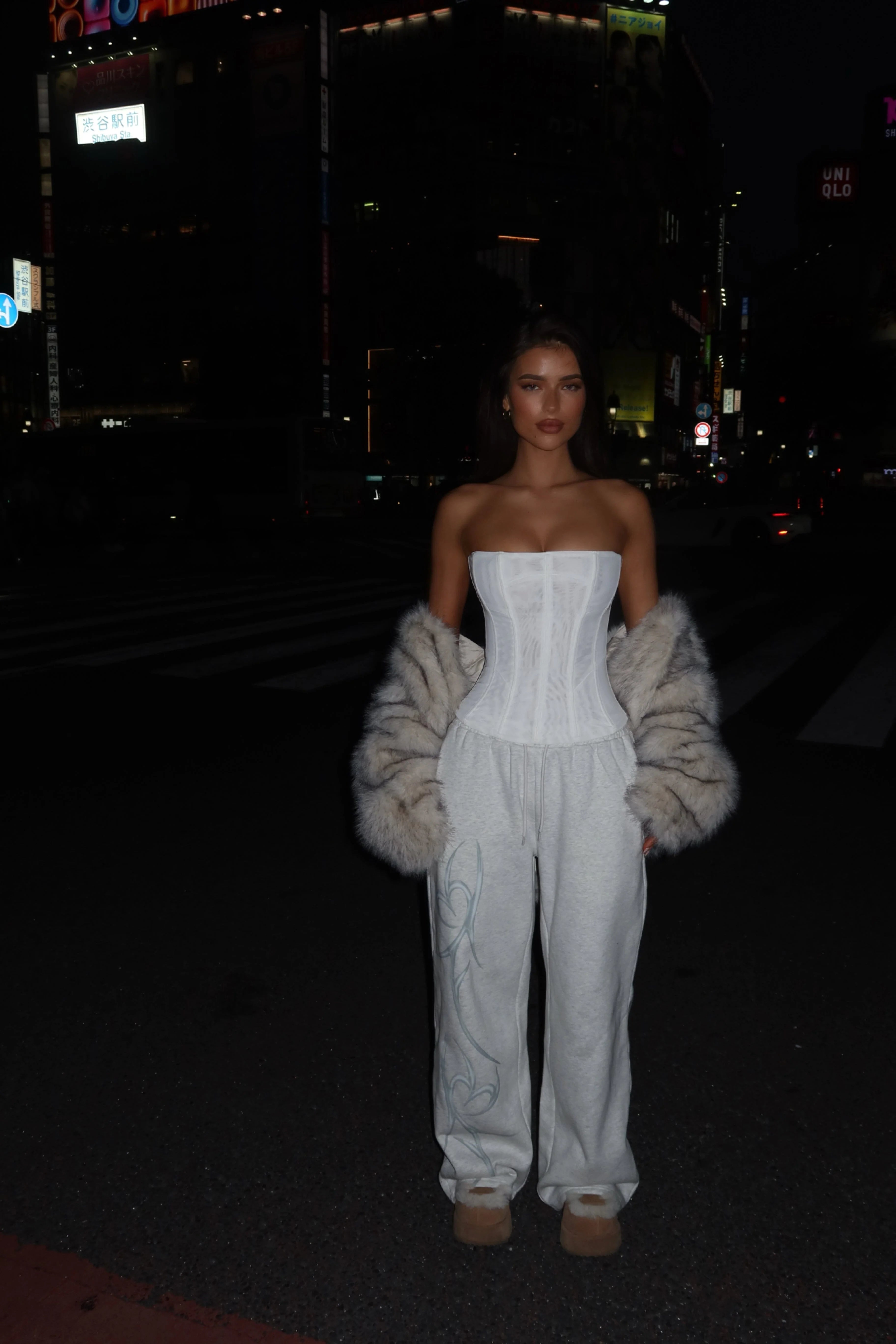 Lucy's SOLA MESH CORSET TOP WHITE