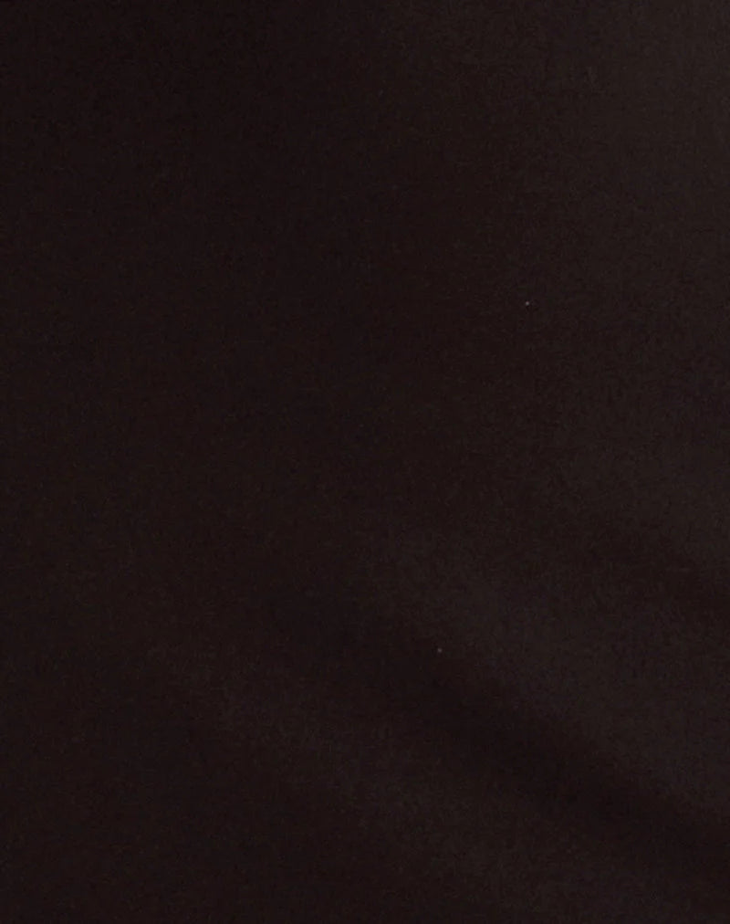 Xeenia One Shoulder Mini Dress in Chocolate Brown