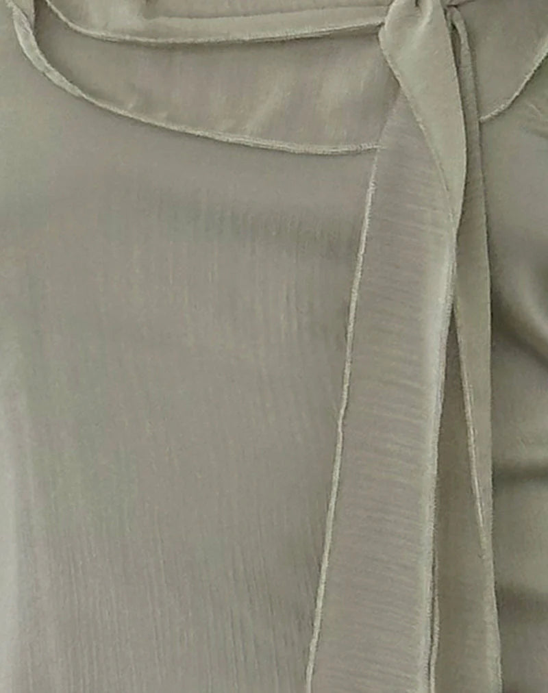 Binita Mini Dress In Chiffon Olive