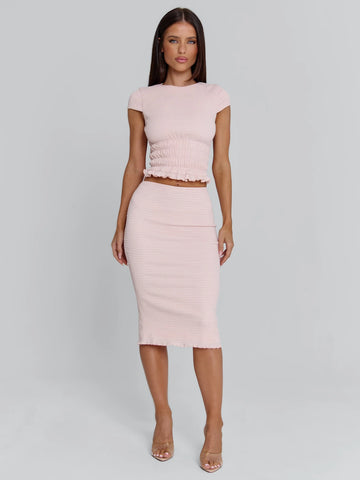 Lucy's JUNIE MIDI SKIRT BABY PINK