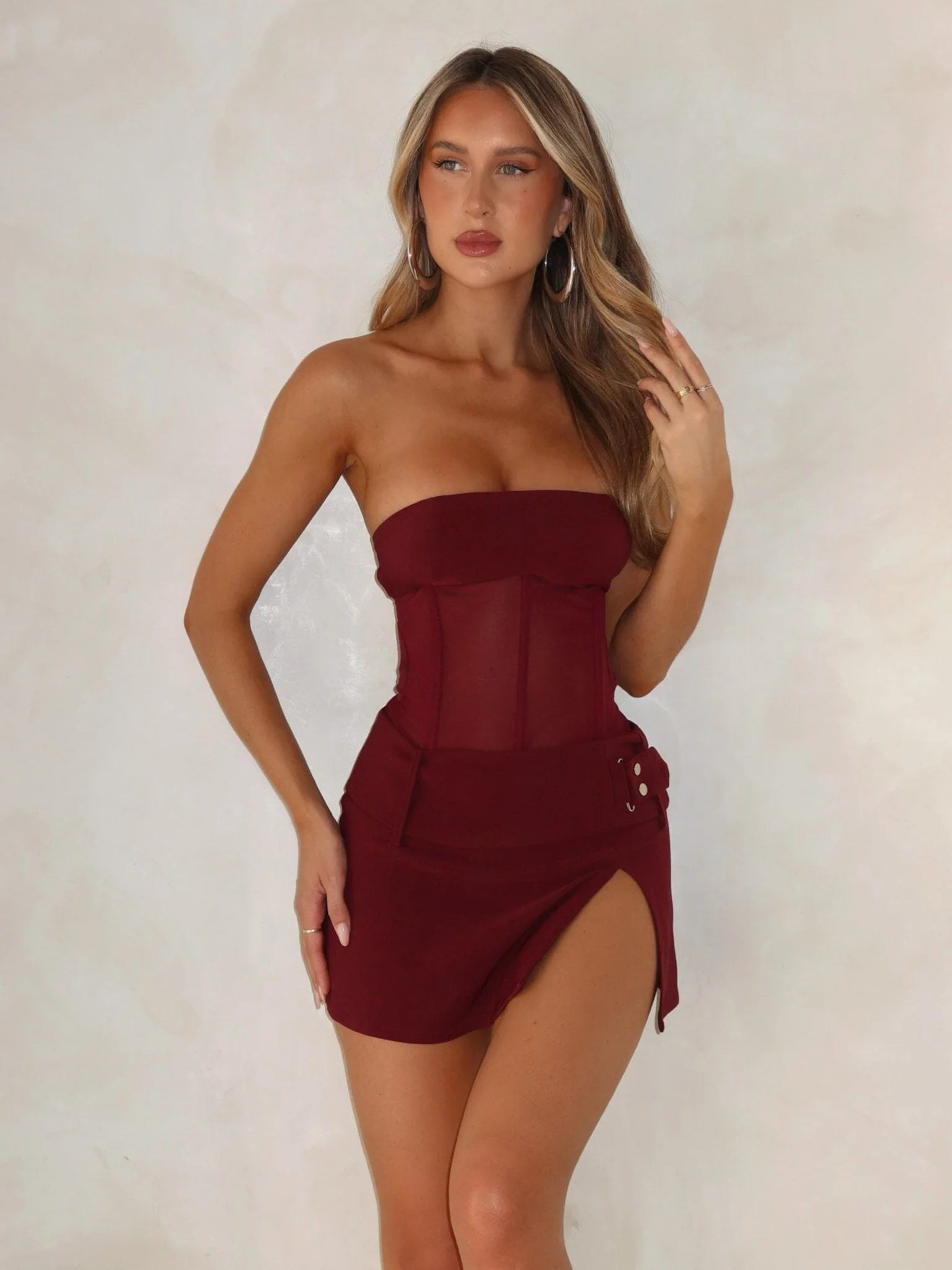Lucy's BEAU MINI DRESS BURGUNDY