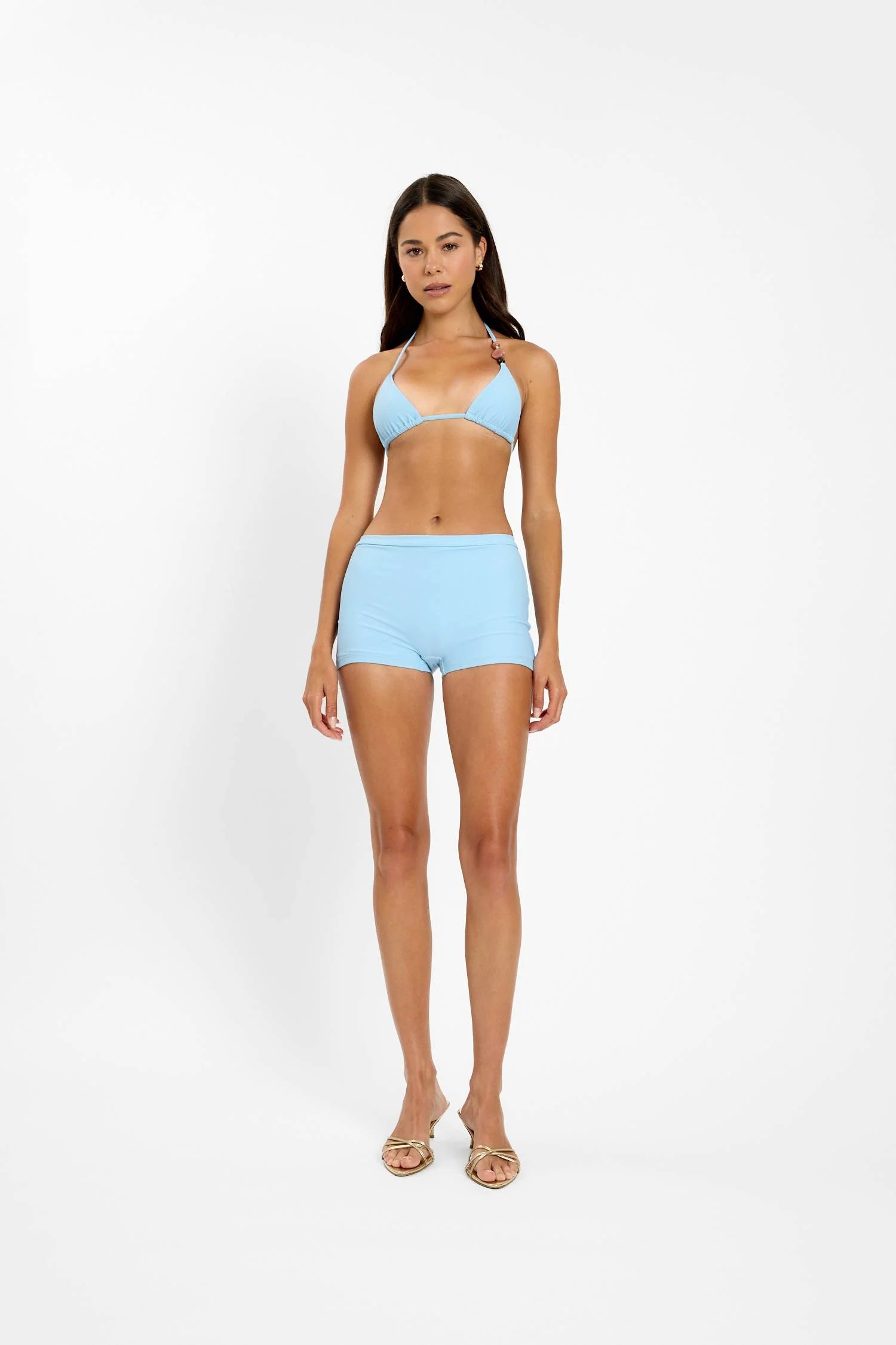 Triangle Top | Beaded Baby Blue