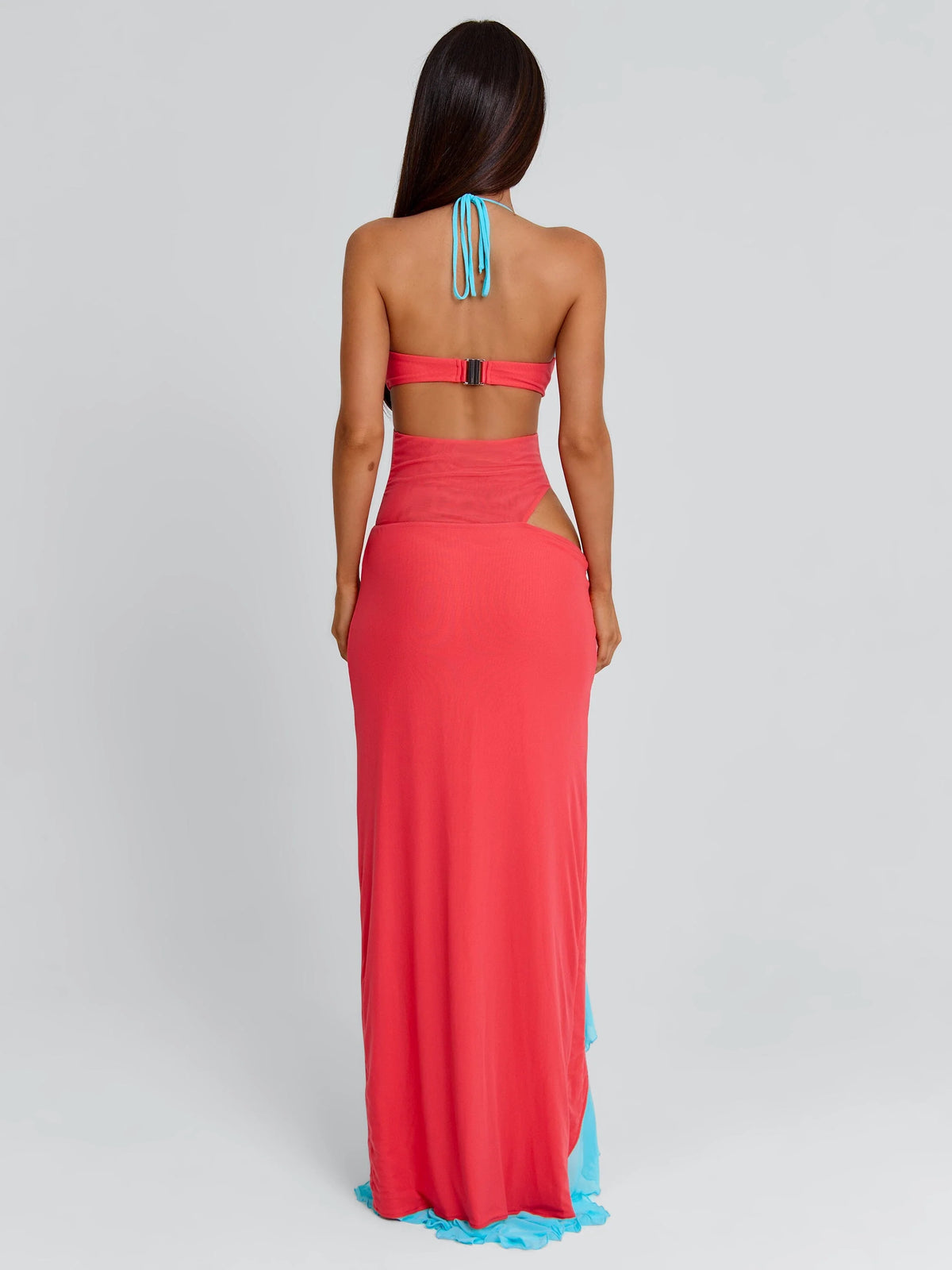 Lucy's MIRANDA MAXI DRESS CORAL AND BLUE