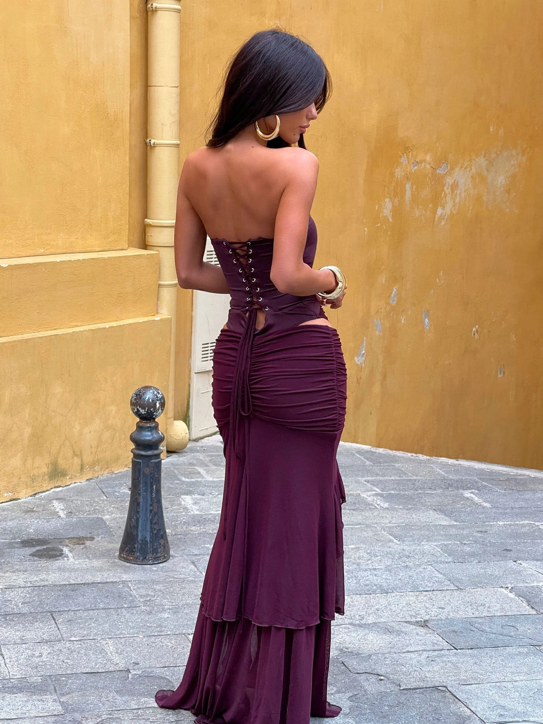 Lucy's ROE MAXI SKIRT DARK MAUVE