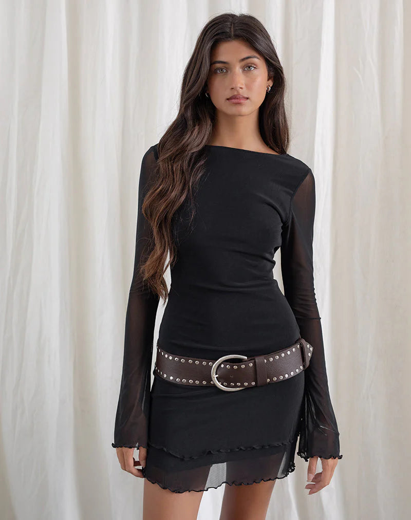 Dazn Backless Mini Dress in Black