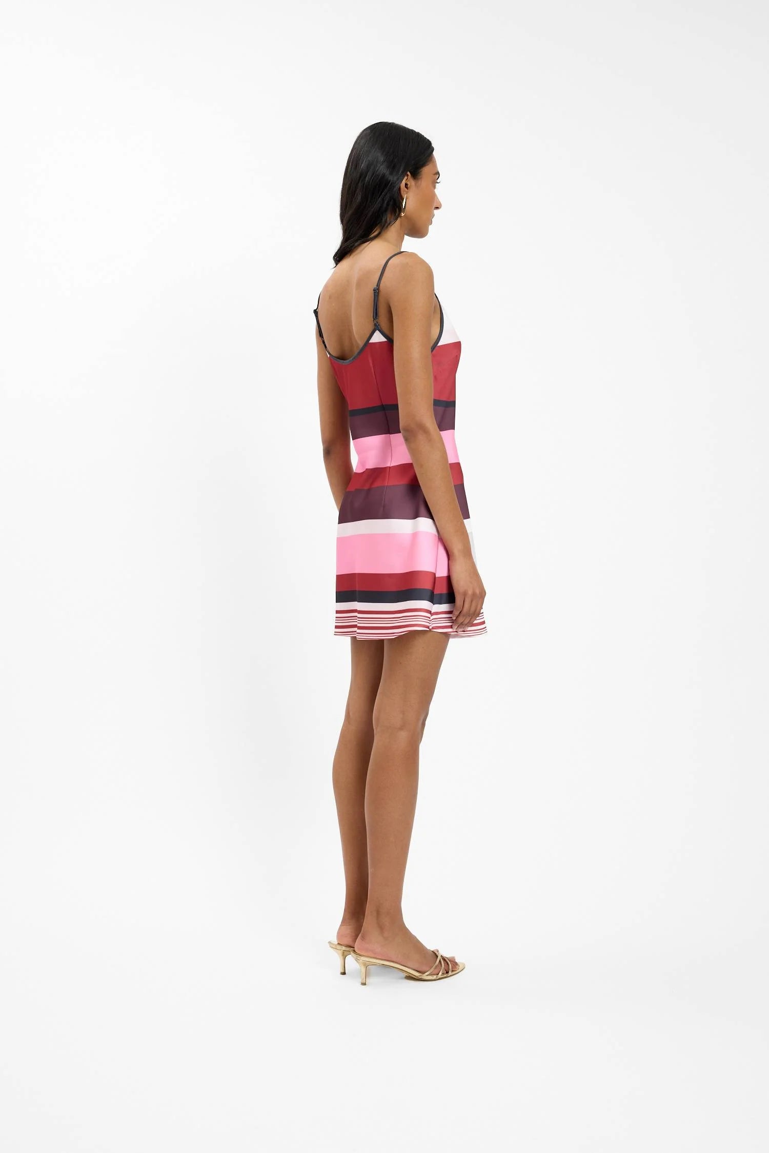 Bias Mini Dress | Fuchsia Stripe
