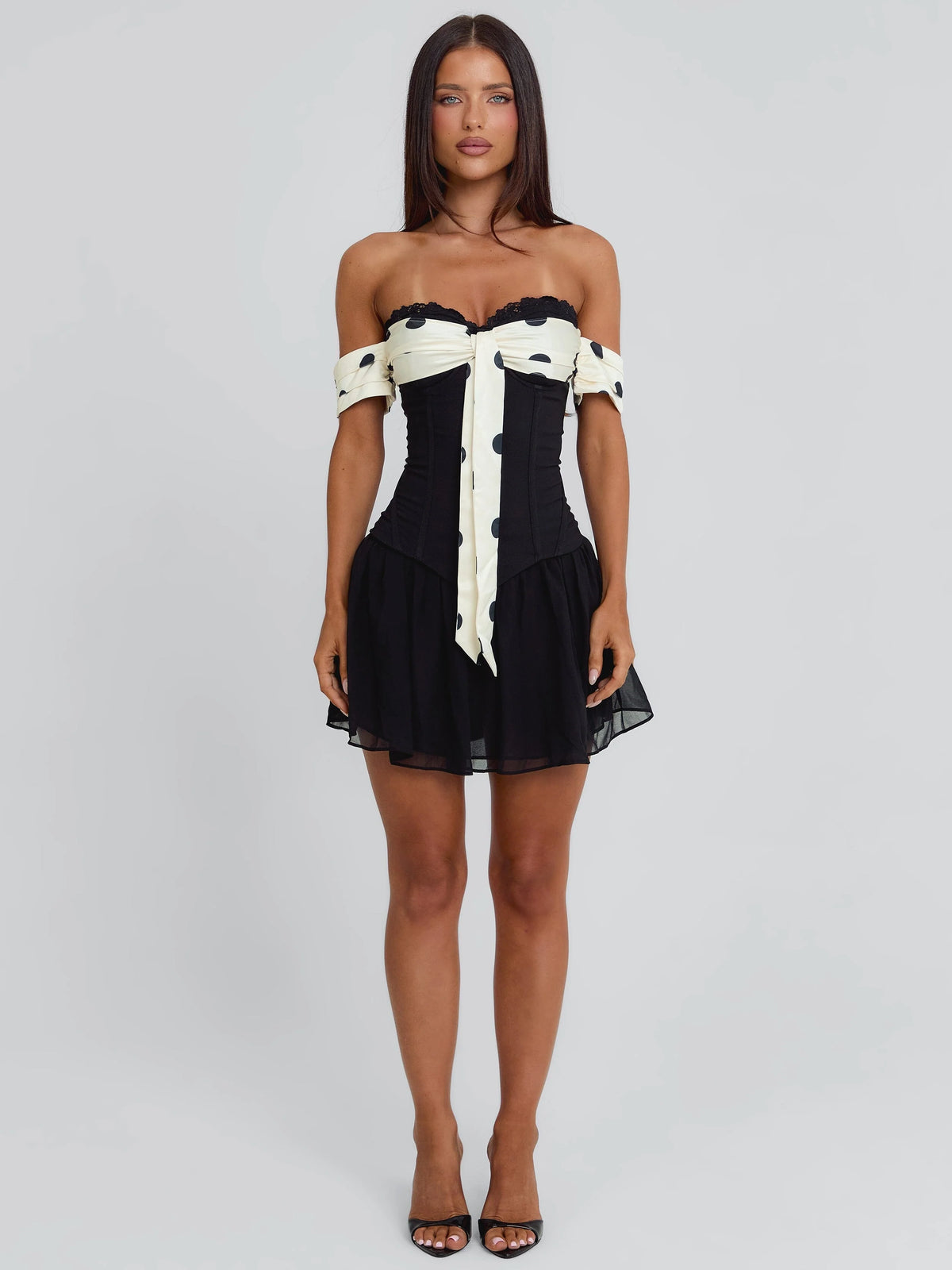Lucy's PRESLEY MINI DRESS BLACK POLKA DOT
