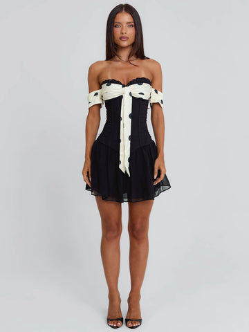 Lucy's PRESLEY MINI DRESS BLACK POLKA DOT
